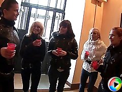 Partying coeds play with each other and fuck in groups
